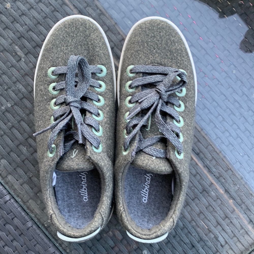 allbirds green women’s wool pipers sneakers size 7